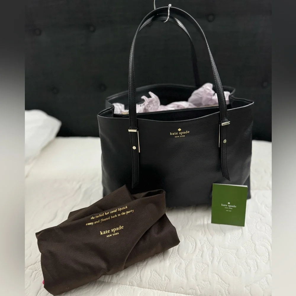 Kate Spade Large Tote Bag Pebbled Leather NWT - Picture 1 of 6